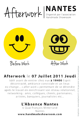 Afterwork coluncher's le jeudi soir avant de rentrer chez eux à 19H00 Esprit décontracté, ambiance conviviale et un lieux ex-change... « after work » permettant de se détendre après le travail en enrichissant son réseau relationnel : amis, collègues, clients, partenaires, artistes, banquiers, journalistes…