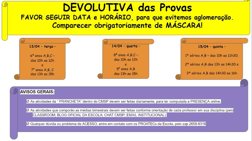 DEVOLUTIVA das PROVAS A.D.E