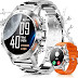 PODOEIL Military Smart Watches for Men (Answer/Make Call), 1.39'' HD Voice Assistant Smartwatch Heart Rate Sleep Blood Pressure and Oxygen Monitor, IP67 400mAh Long Battery for Android iOS
