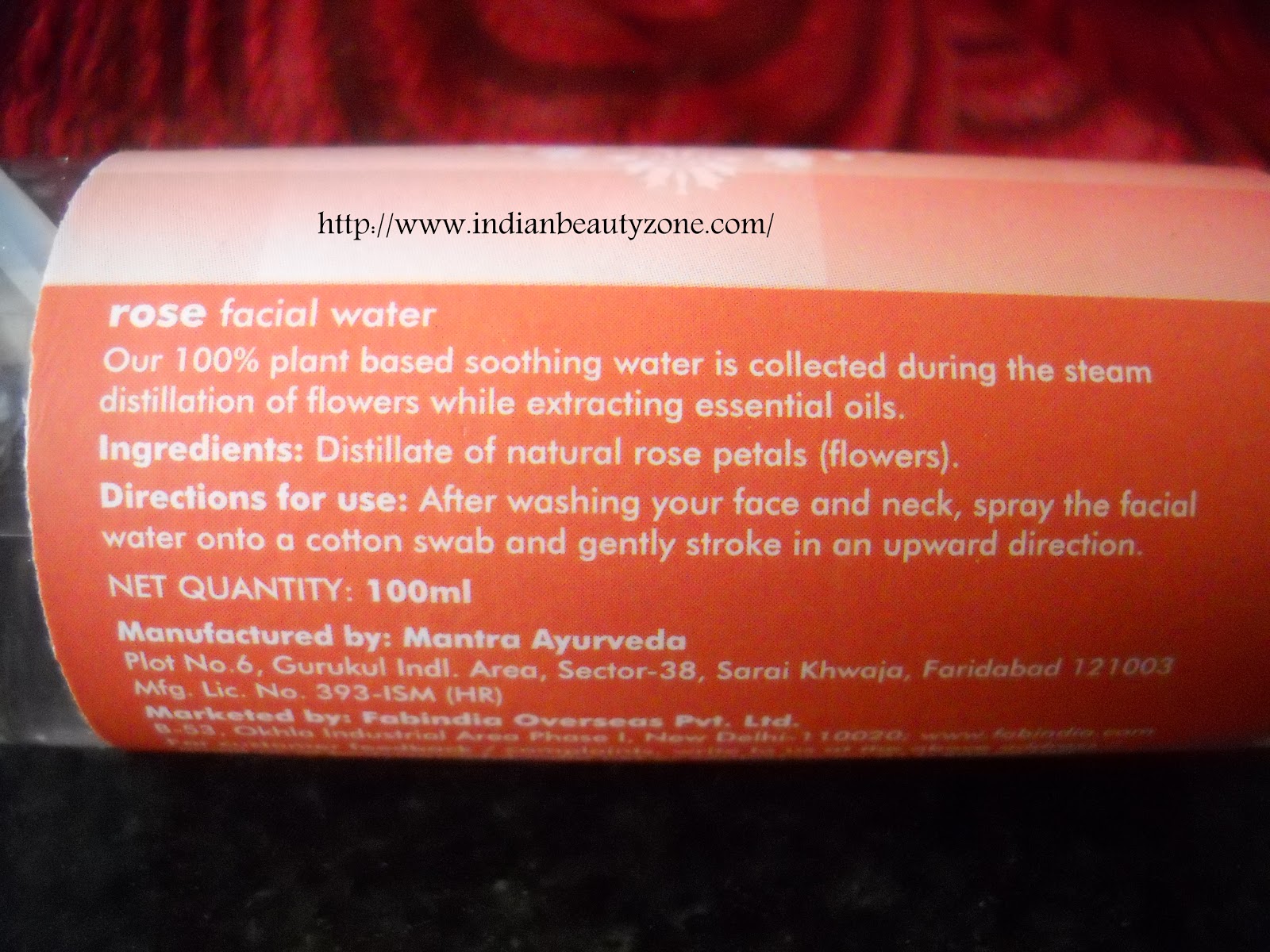 Indian Beauty Zone: FabIndia Rose Facial Water Review