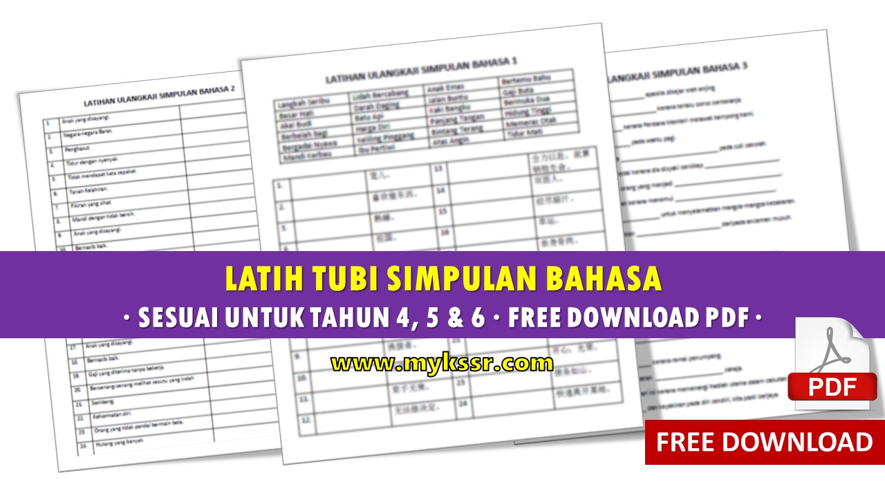 Latih Tubi Simpulan Bahasa - Sesuai Untuk Tahun 4, 5 & 6 