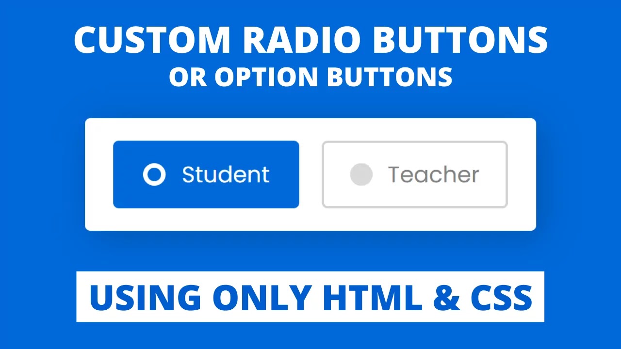 Custom Radio Buttons Using Only Html Css