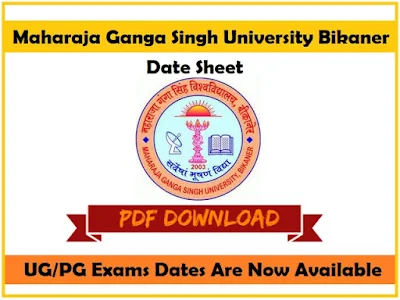 MGSU Time Table 2023 PDF