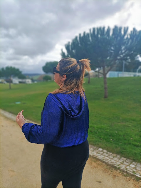 Casaco azul plus size