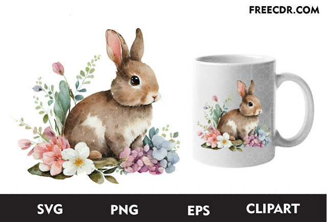 Free Watercolor Easter Bunny Clipart Png