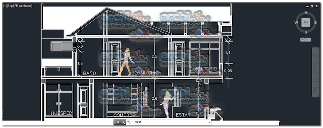 Vertical projections of the project (sections ( House 2 floors dwg  