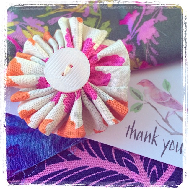 hand made fabric corsage broach