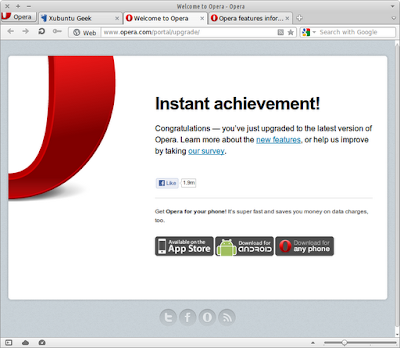 Opera running on Xubuntu 12.04