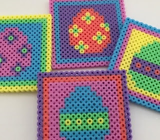 Hama bead Easter coasters