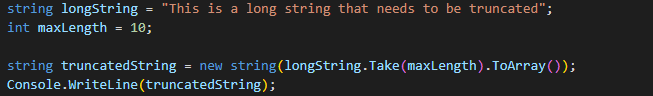 How to Truncate  String in C# Linq by Ziggy Rafiq