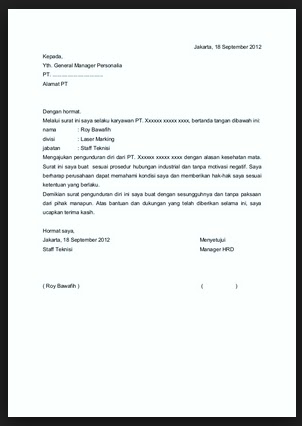 Contoh Surat Pengunduran Diri Terbaik - Kata Kata Bijak