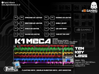 Digital Alliance Gaming Keyboard K1 Mechanical TenKeyLess