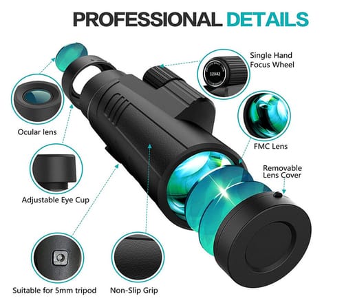 VILUX 12x42 High Power Monoculars with Low Night Vision