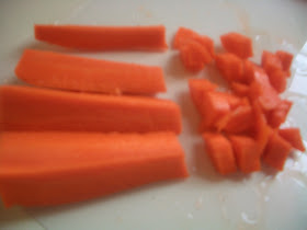 carrots sliced and chopped