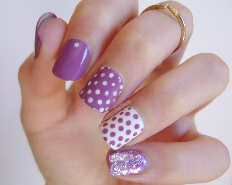 Polka dots nails Mix & match nail art