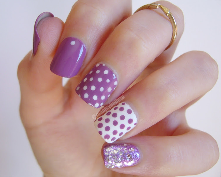 Polka dots nails Mix & match nail art