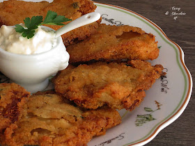 Setas ostra empanadas con falso alioli  -  Breaded oyster mushrooms