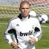 Pepe training with Real Madrid jersey