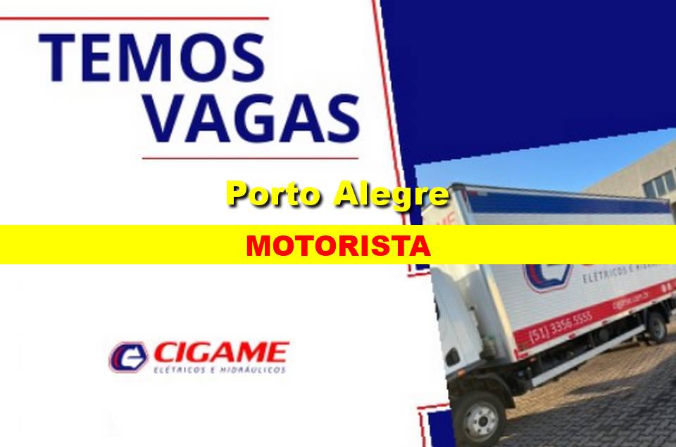 Cigame abre vaga para Motorista em Porto Alegre