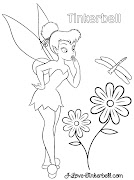 Tinkerbell and Flower Coloring Pages. Flowers Coloring Pages