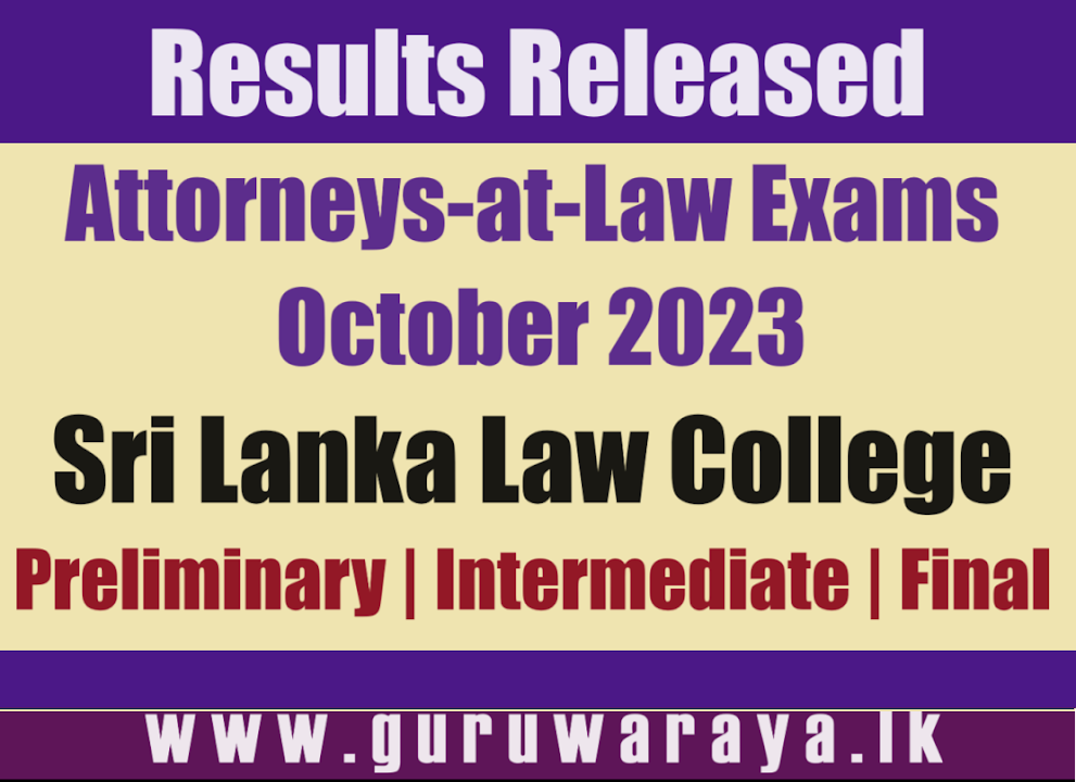  Results of the Attorneys-at-Law Examinations - October 2023