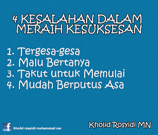 4 kesalahan dalam meraih kesuksesan