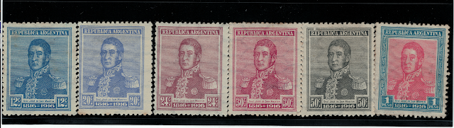 Argentinian stamps issued in 1916 issued commemorating the Centennial of Independence