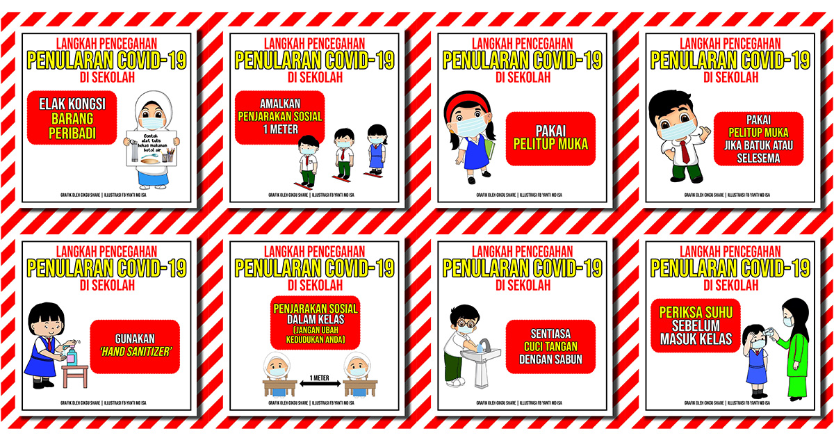 Poster Langkah Pencegahan Penularan Covid-19 (Sekolah ...