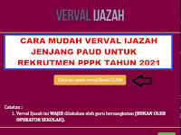 Cara Verifikasi dan Validasi Ijazah Rekrutmen PPPK Jenjang PAUD Tahun 2021