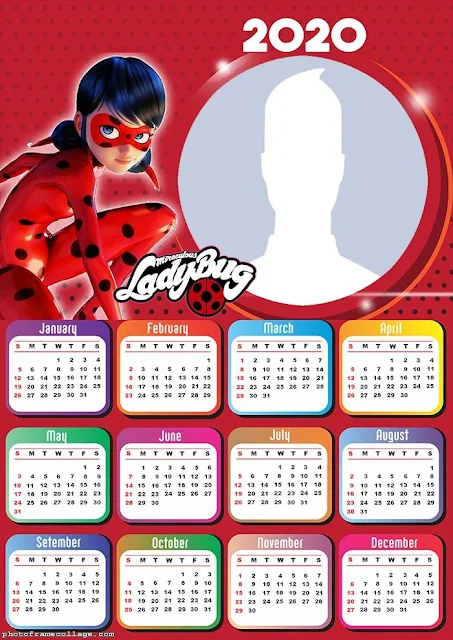 Ladybug: Free Printable 2020 Calendar.