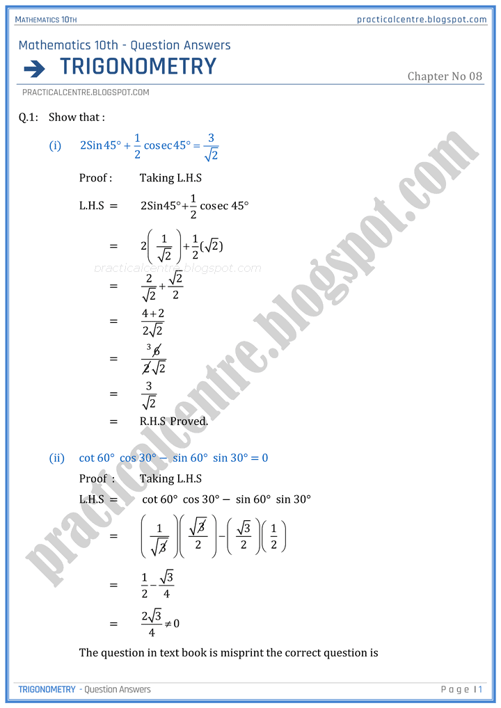 trigonometry-question-answers-mathematics-10th