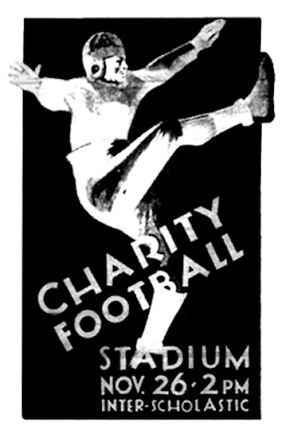 Cleaveland Plain Dealer - 11-26-1932 - Joe Shuster Charity Football Poster