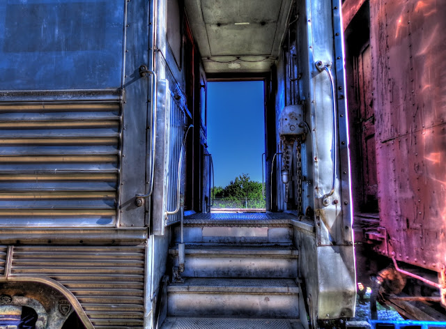 Train car entrance - Austin Steam Train Association - Cedar Park, Texas - HDR