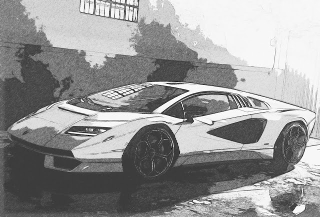 Lamborghini countach walppaper drawing