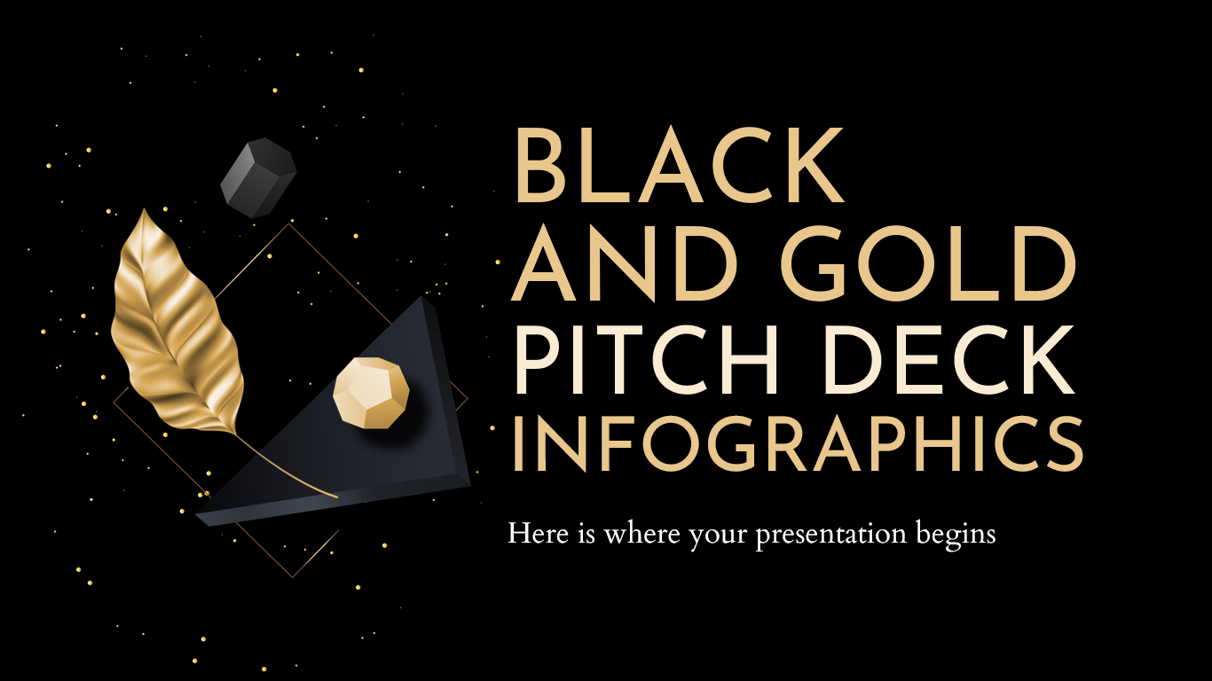 Template Powerpoint Black and Gold Pitch Deck