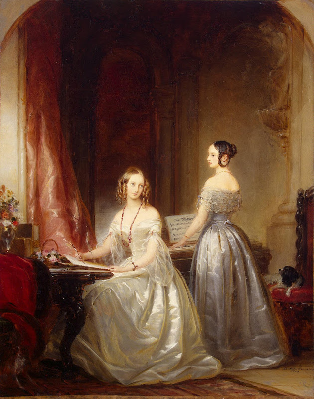 Portrait of Grand Princesses Olga Nikolayevna and Alexandra Nikolayevna by Christina Robertson - Portrait Paintings from Hermitage Museum