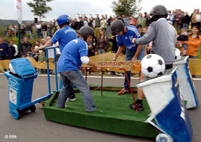 Racing with dustbins