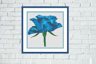 Blue Flower Cross Stitch Pattern