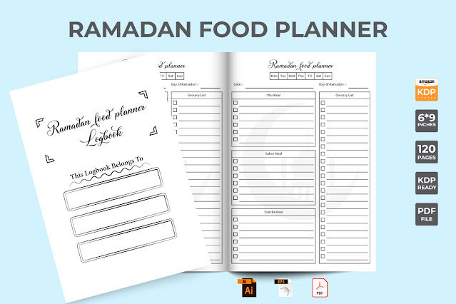 Ramadan food planner template design free download