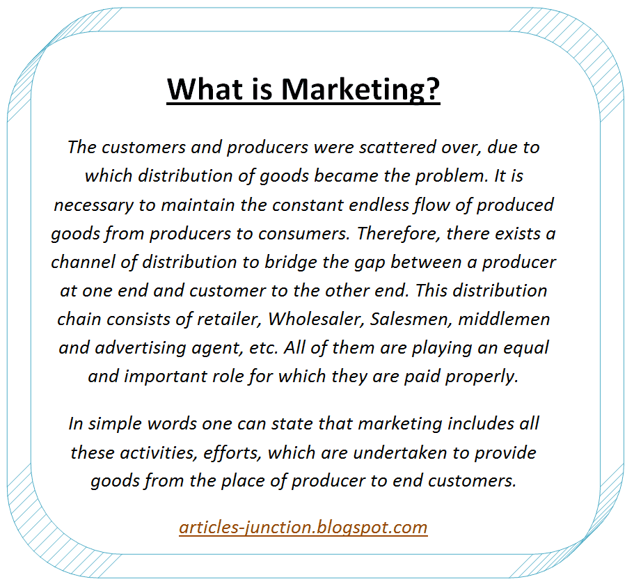 Articles Junction: What is Marketing? Definition, Meaning ...