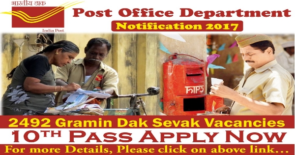 10th, State Chhattisgarh, Government Jobs, Post Office Job, Dak Sevak.Gramin Dak Sevak,