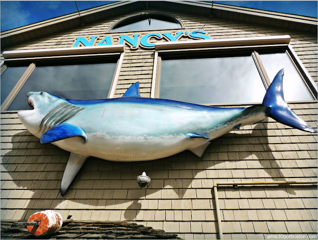 Tiburón de Decoración en una Fachada de Martha's Vineyard, Massachusetts