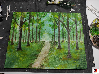 bosque pintado con acrílicas