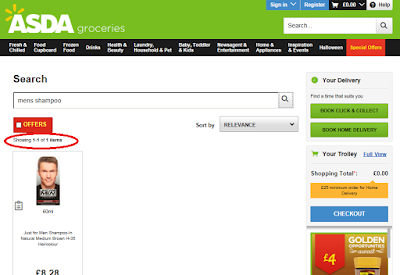 Missing search results on Asda