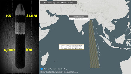 India issues NOTAM warning for a massive 5,400km area, likely maiden test of K5 SLBM