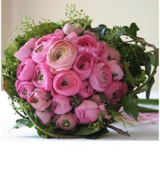 Pink Ranunculus with Candy Heart Filler Centerpiece 