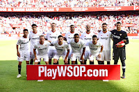 SEVILLA F. C. - Sevilla, España - Jesús Navas, Fernando Correa, Kjaer, Gabriel Mercado, Pizarro, Franco Vázquez y David Soria; Krohn-Dehli, Clément Lenglet, Luis Muriel y Sergio Escudero. SEVILLA F. C. 2 (Banega, Luis Muriel) MÁLAGA C. F. 0. 30/09/2017. Campeonato de Liga de 1ª División, jornada 7. Sevilla, estadio Ramón Sánchez Pizjuán