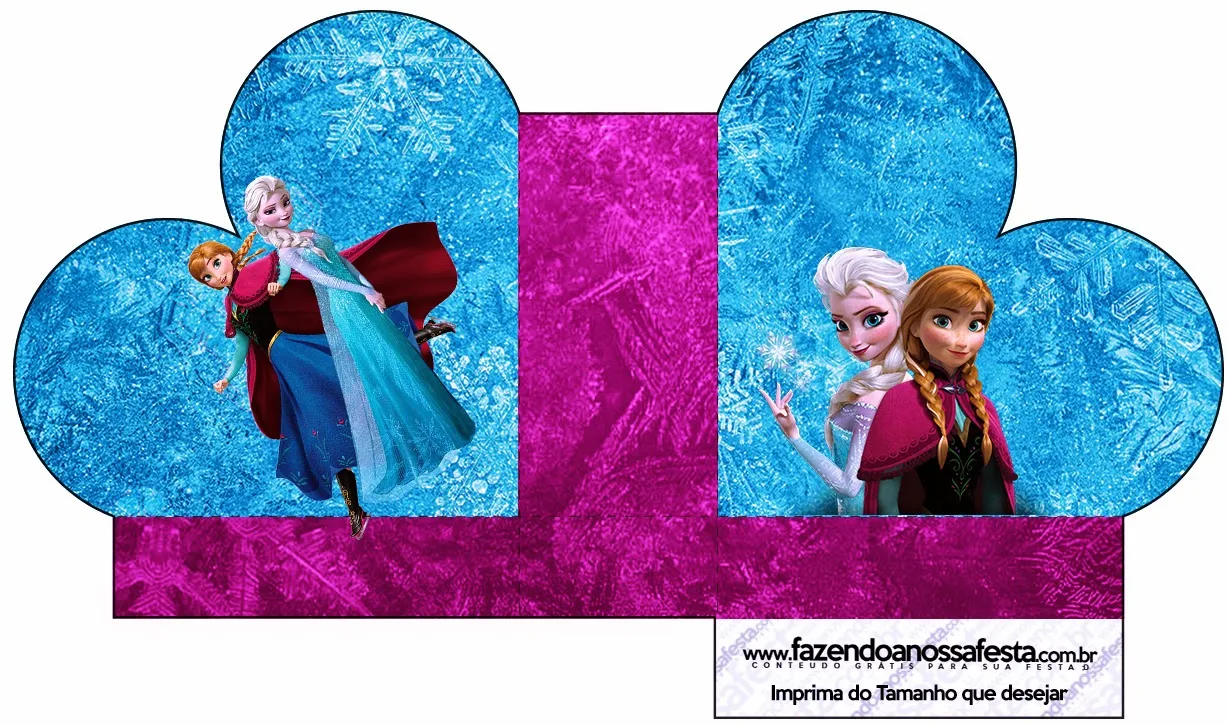 Free Blue and Purple Frozen Printable  Heart Shaped Open Box.