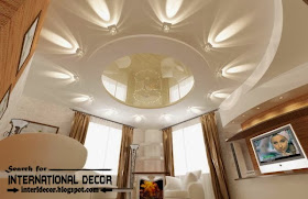 Plasterboard false ceiling with spot light for living room, false ceiling designs