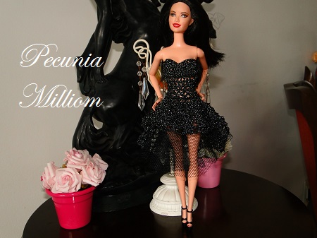 Vestido de Crochê Para Barbie - Cisne Negro  Criação de Pecunia MillioM